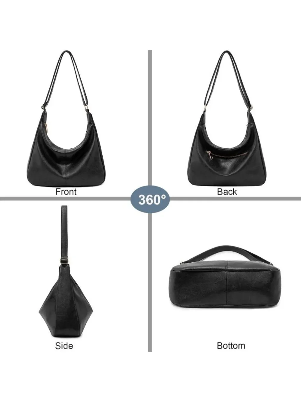 Stylish Foldable Hobo Bag for Women - Versatile Shoulder & Crossbody Handbag